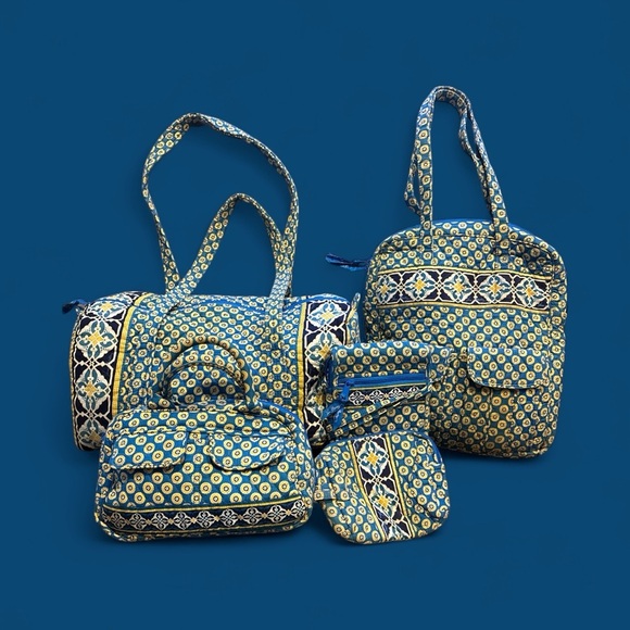 Vera Bradley Handbags - Vera Bradley “Riviera Blue” 5-Piece Set – Retired Pattern